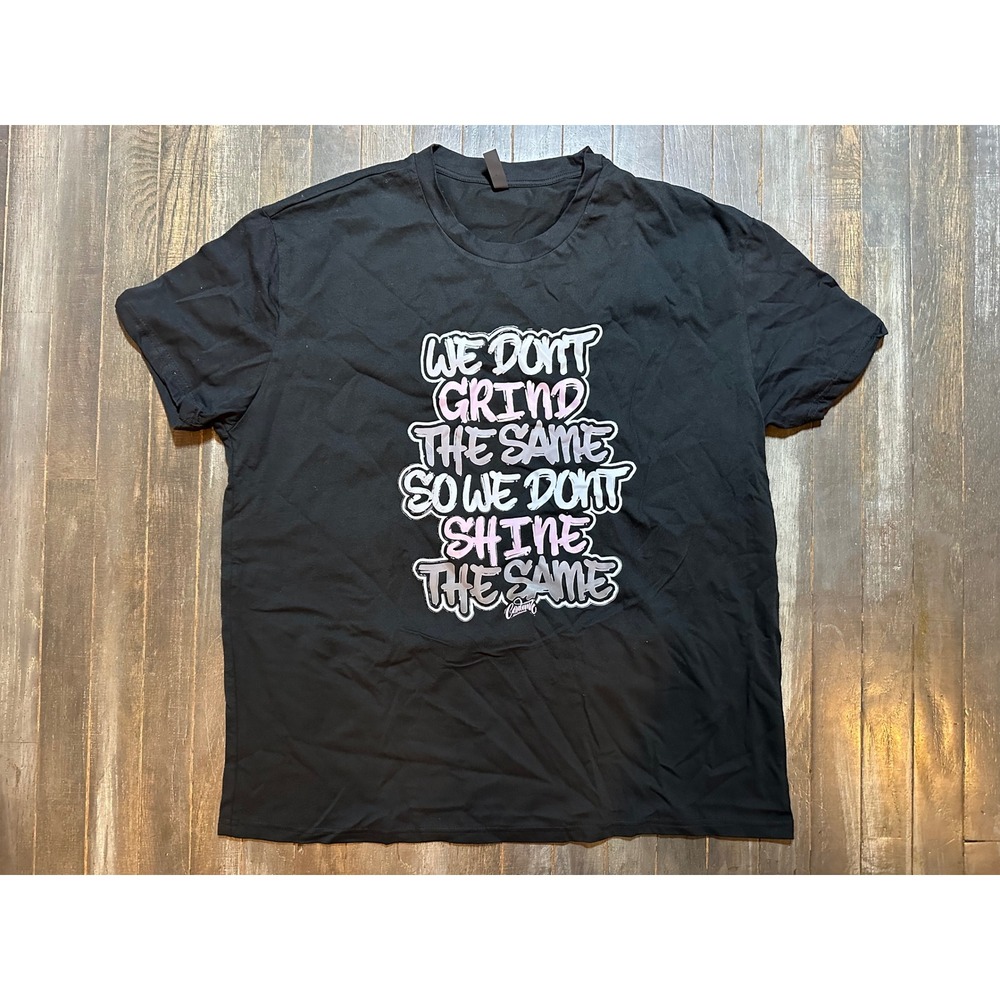 PFR New York Mens 2X Black Graphic T-Shirt We Dont Grind The Same Shine Cotton